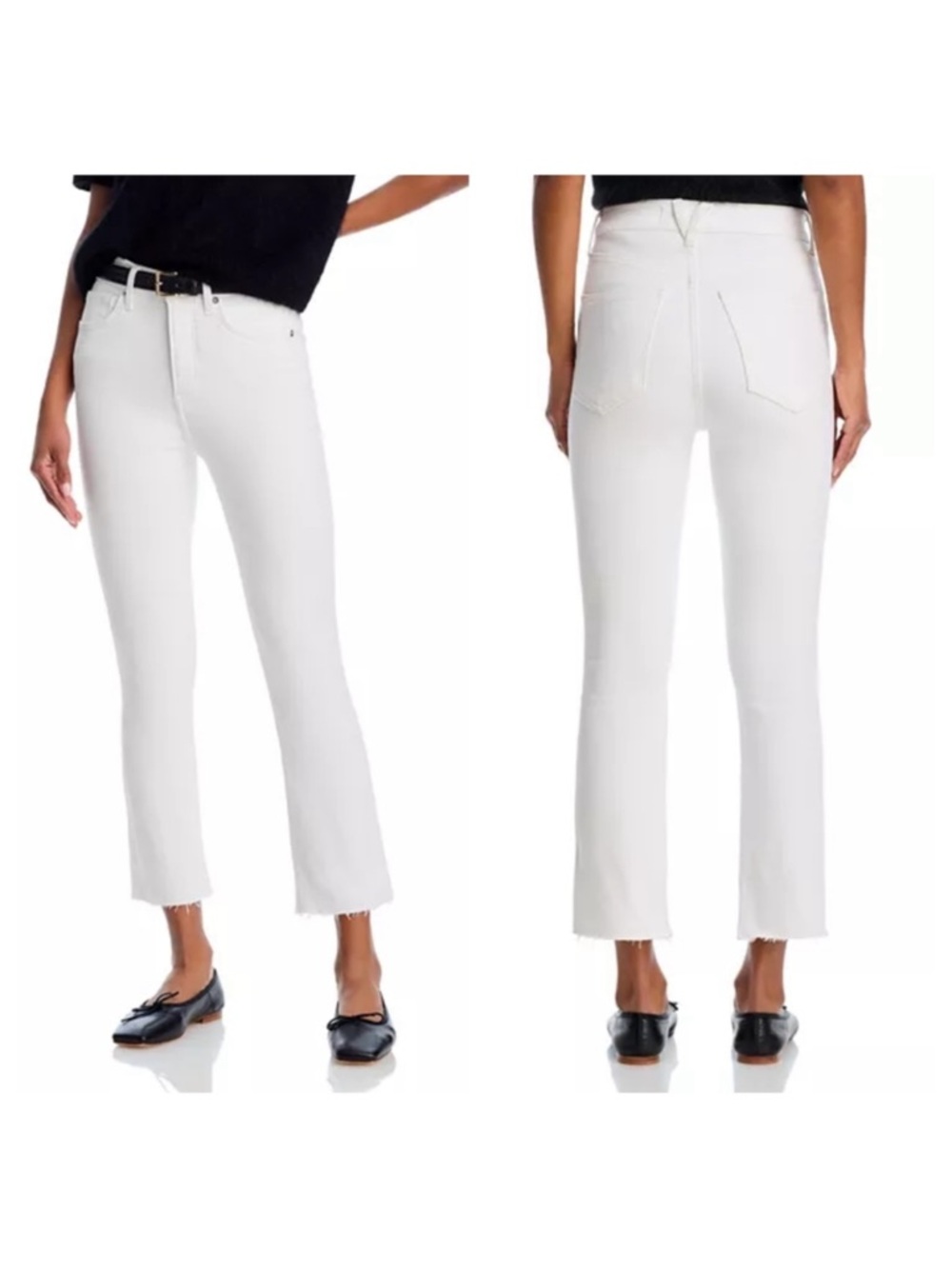VERONICA BEARD Carly Kick Flare Jeans Womens Size 29 White Cropped Raw Hem C